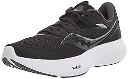 Saucony Women's Ride 15 Running Shoe, Black/White, 8