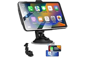 MRSXWPY 7-inch Portable Carplay Screen for Car Compatable with Apple CarPlay and Android Auto,Wireless Car Play Unit with GPS Navigation,Bluetooth,Mirror Link,Touch Screen for All Vehicles (7Inch)