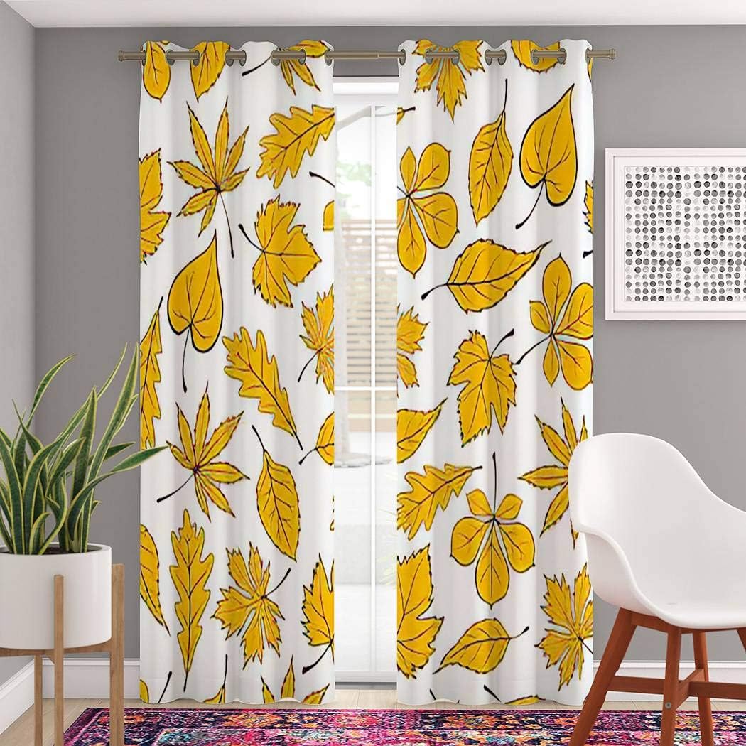 Amazon.com: Trikptey Fallen Leaves Tree Branches Curtains Autumn Leaves