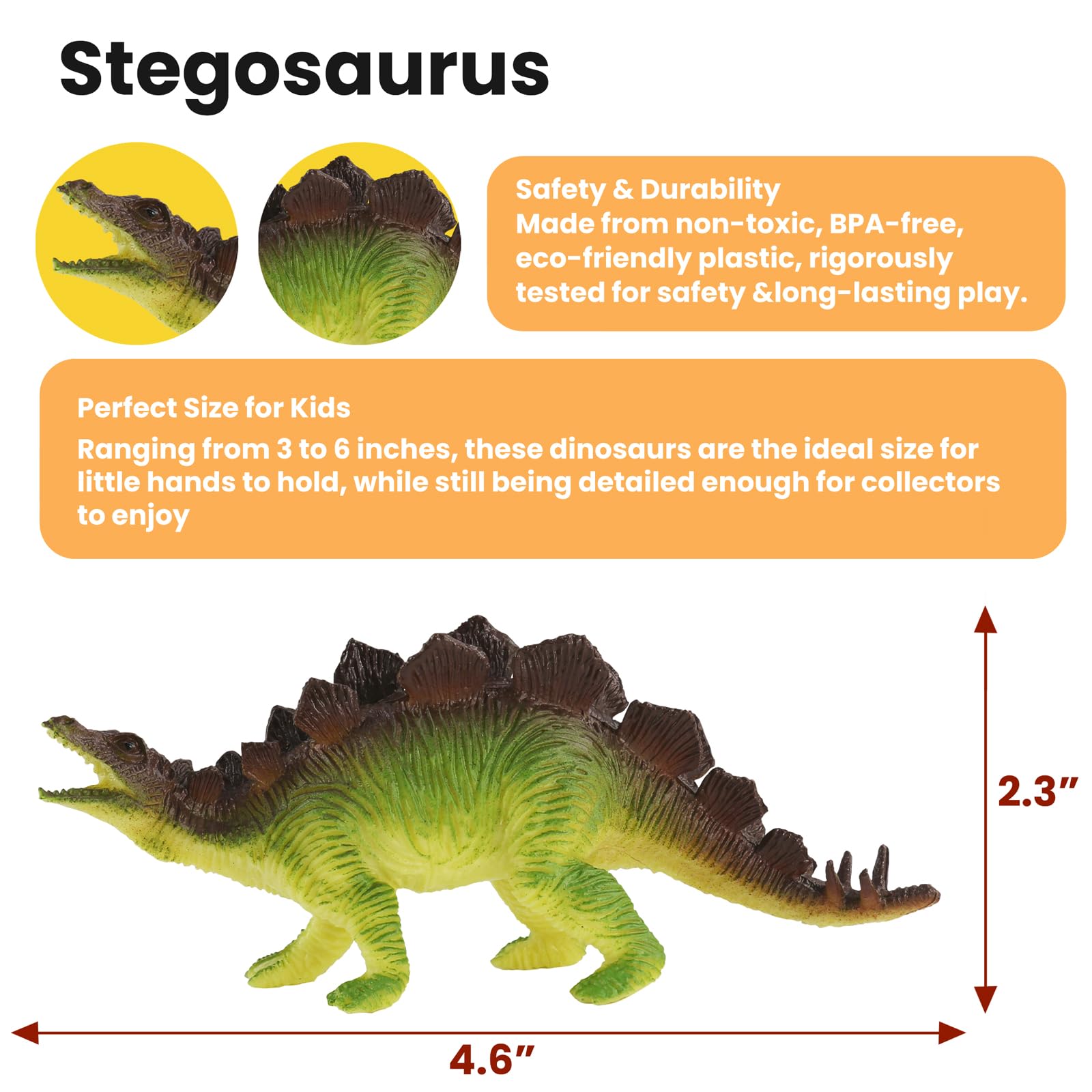Dinosaur Toys for Kids 3-5, 10 PCS Realistic Plastic Dinosaur Figure Toy Set Including T-Rex, Stegosaurus, Spinosaurus, Ideal Gift for Toddlers Boys Girls, Dino Boy Toy