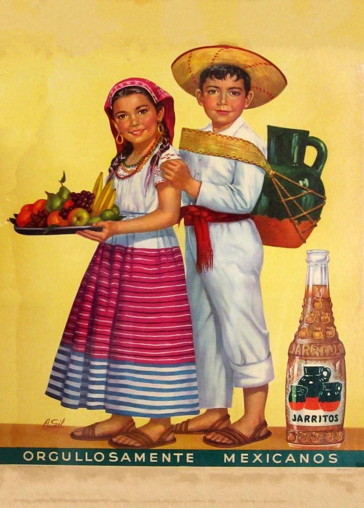 Vintage Groceries and Confectionery 'Mexican Jarritos Orgullosamente', Mexico, Circa. 1950's, Reproduction 200gsm A3 Vintage Poster