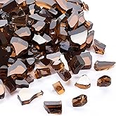 vchin 10 Pounds Fire Pit Glass, Copper Reflective Tempered Glass Rocks, High Luster, Fit for Natural and Propane Fire Pit Table, Fireplace and Landscaping