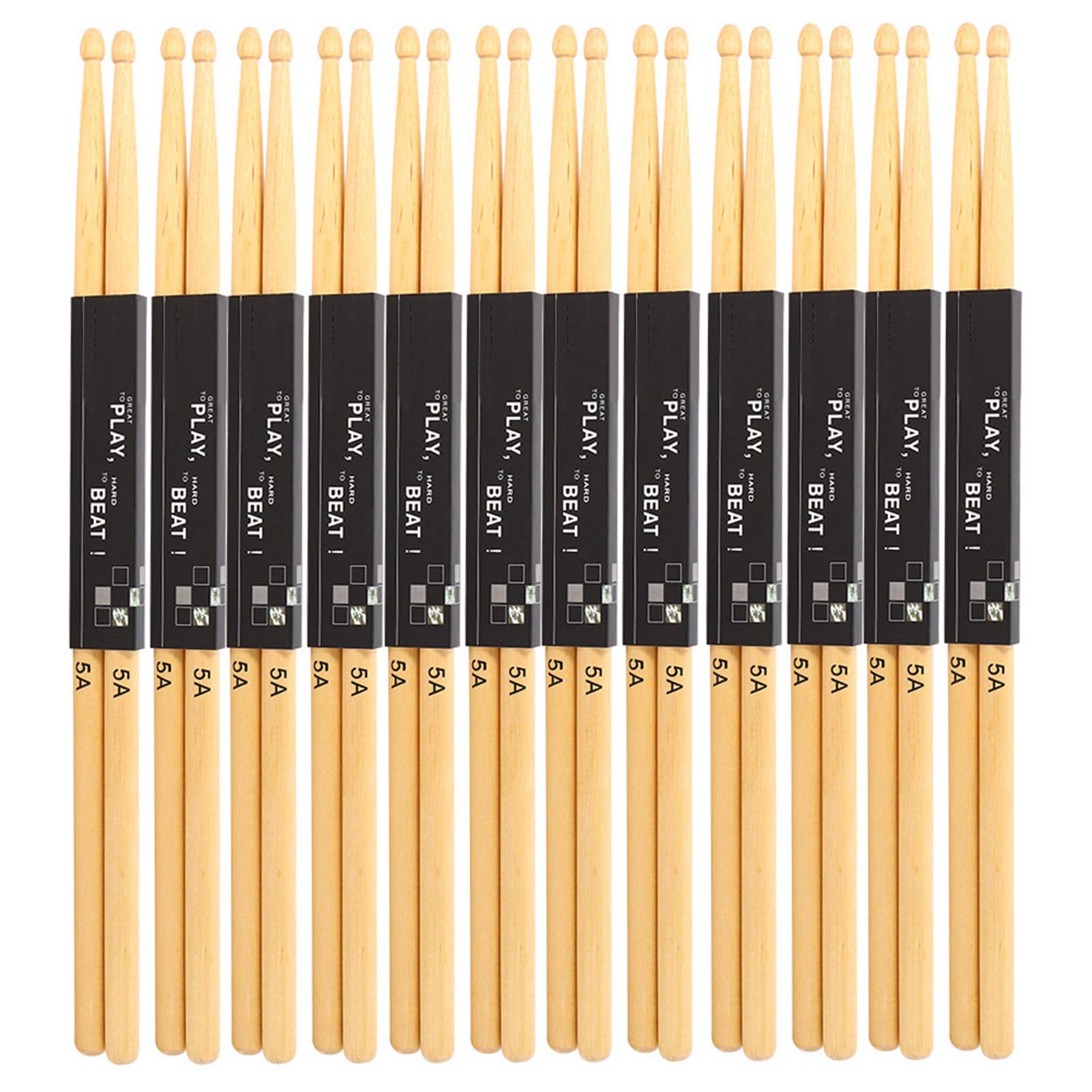 12 Pairs of Classic 5A Maple Wood Drumsticks Maple Wood Snare Drum Stick Exercise on Stage Drums Accessories for Students and TeachersOther