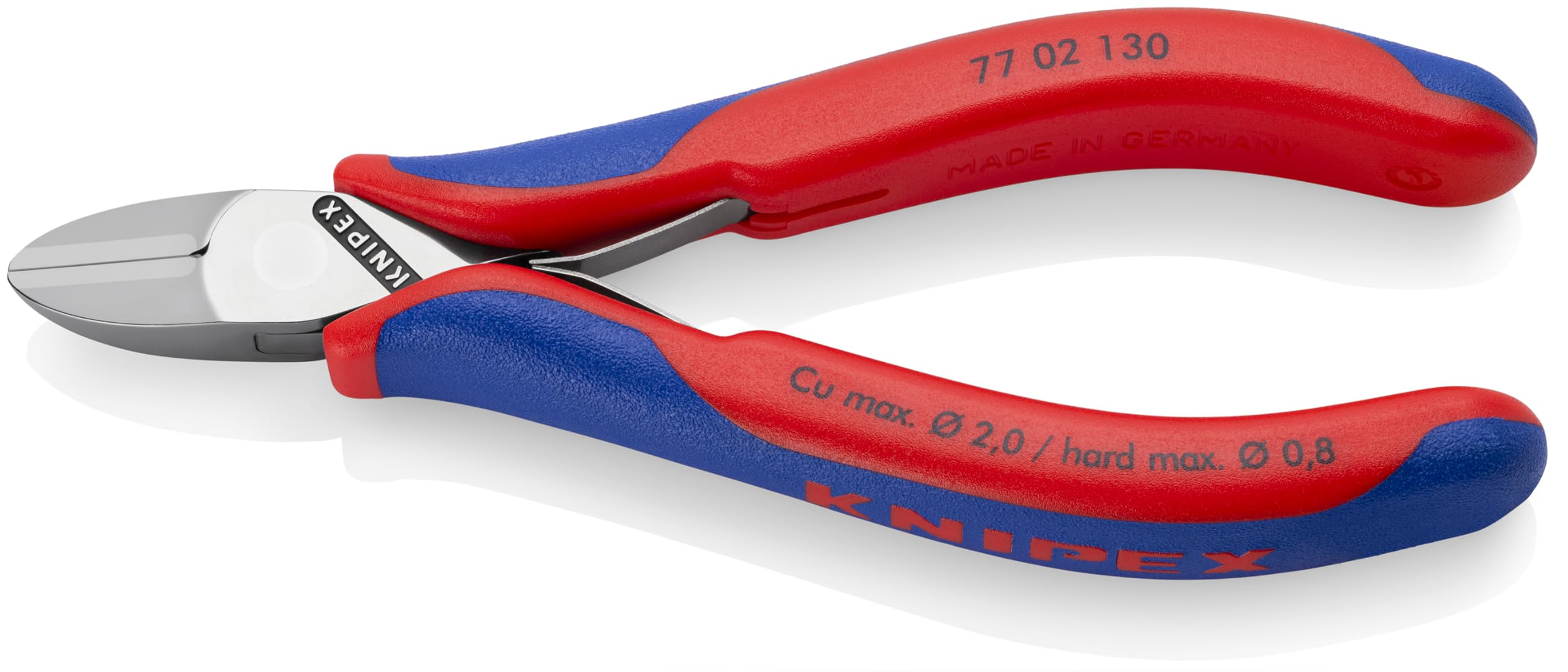 KNIPEX Electronics Diagonal Cutter with Box Joint with Multi-Component Handles 130 mm, 77 02 130