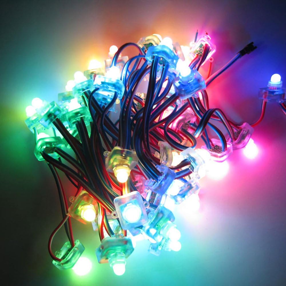 Immagini Natale 400 X 150 Pixel.Alitove Ws2811 Filo Di Luci Pixel Led 5 V 12 Mm Quadrati 50 Pezzi Posizione Regolabile Digitale Rgb Dream Color Impermeabile Ip68 Per Esterni Interni Giardini Case Matrimoni Feste Natalizie Decorazioni Amazon It Illuminazione