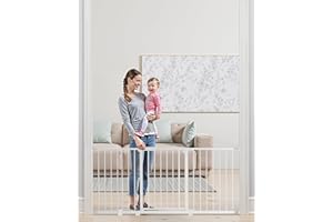 VEVOR Baby Gate, 60.6-63.3 Inches Adjustable Width, 30 Inches High Dog Gate, Easy Step Walk Thru, for Child Pet Security, Pre