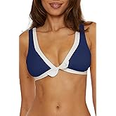 Trina Turk Womens Courtside Banded Bikini Top, Front Tie Closure, Swimwear Separates for Women