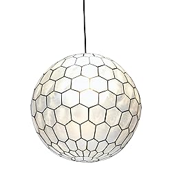 Creative Co-Op Capiz Honeycomb Ceiling Light