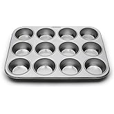 Fox Run Muffin and Cupcake Pan, 12 Standard Cup, Stainless Steel