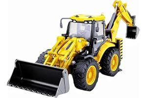 DDLONGDD All-Metal Backhoe Loader Model 1:50 Die Cast Scale - Highly Detailed Construction Toy, Perfect for Collectors and Display, Durable Alloy Material, Ideal Gift