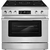 36 in. Stellar Coll 6.1 cu. ft. 5 Burner Electric Range, Air Fry, Stainless | Cosmo COS-RES365SS Ceramic Glass Cooktop, Convection Oven, Dual Element Burner, Steam Clean Function, Storage Drawer