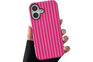 TQLGY for iPhone 16 Case, Cute Striped Phone Case Shockproof Slim Soft TPU and Hard PC Protective Cover for Women Girls, Hot 