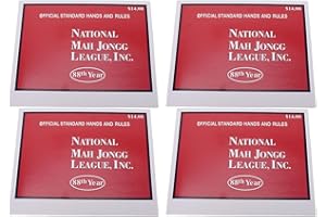 Depisuta Mahjong Score Cards, 4PCS Official Revision with Large Print, Straightforward Rules and Scoring Methods, for Beginne