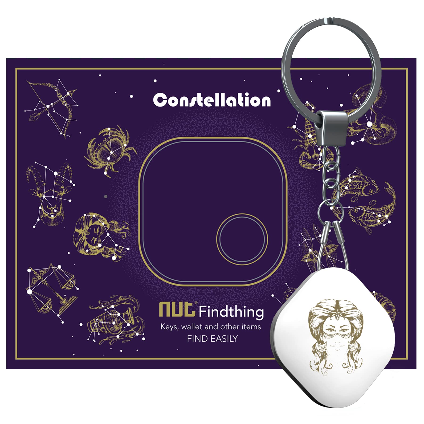 Nutale Key Finder Constellation - 1Pack Bluetooth Tracker Item Locator with Key Chain for Gifts, Pets, Wallets, Backpacks and Tablets (Virgo)