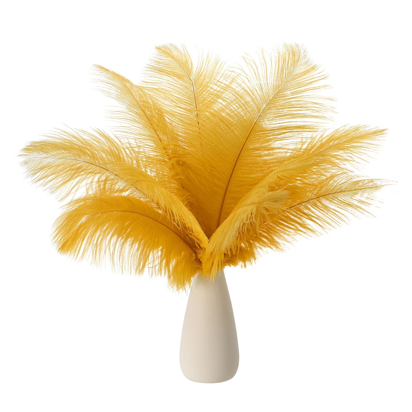 PATIKIL 8-10 Inch(20-25cm) Ostrich Feathers, 30 Pack Artificial Ostrich Feathers Bulk for Wedding Party Centerpieces Decorations Crafts Gold (6inch Width)
