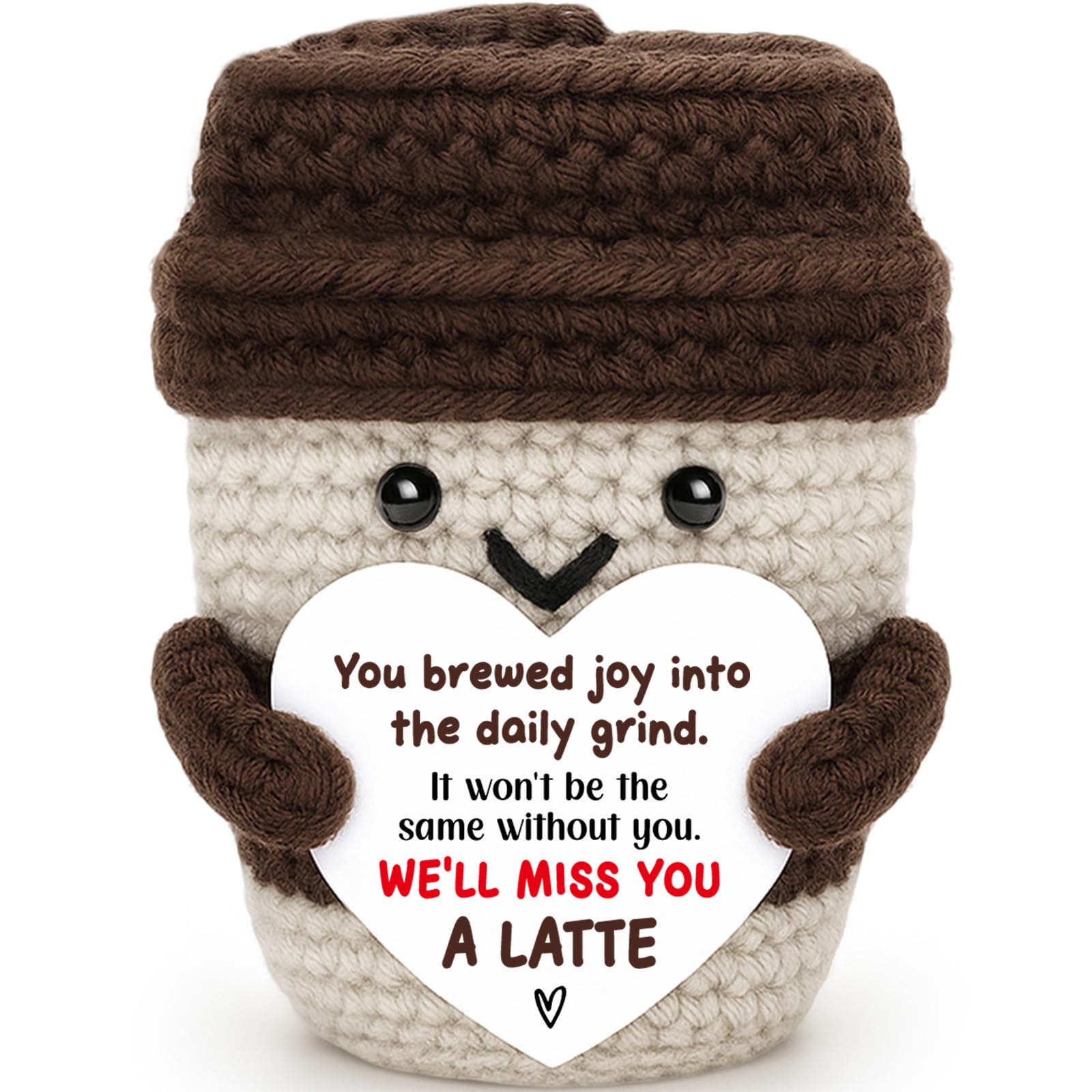 Farewell Gifts for Coworker Leaving Going Away Goodbye Crochet Coffee Gifts for Coworker Work Bestie Boss Employee Teacher We Will Miss You A Latte Retirement Emotional Handmade Support Thank You
