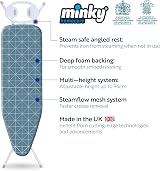 Minky Large Ironing Board 122 x 38 cm Universal Height UK Made view 2