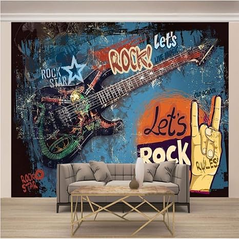 Amazon Co Jp カスタム写真の壁紙3d ロックエレキギター の壁の装飾リビングルームの寝室の壁紙の壁の壁画の壁紙テレビのソファの背景家の装飾壁画 400x280cm 157x110inch ホーム キッチン