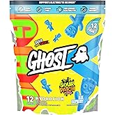 GHOST Hydration Packets, Sour Patch Kids Blue Raspberry, 12 Sticks, Electrolyte Powder - Drink Mix Supplement with Magnesium, Potassium, Calcium, Vitamin C - Vegan, Free of Soy, Sugar & Gluten
