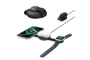 Anker MagGo 3 in 1 iPhone 17 Charging Station, MagSafe-Compatible Wireless Charger Stand, Qi2 Certified 15W Foldable Charger 