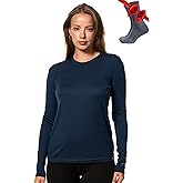 Merino.tech Merino Wool Base Layer Women - 100% Merino Wool Heavyweight, Midweight, Lite Long Sleeve Thermal Shirt and Socks