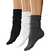 Winterlace Scrunch Slouch Socks 3 Pairs Womens Crew Knee High Extra Long Slouchy Premium Bulk Pack