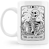 BESERH Skull Skeleton Coffee Mug, Goth Decor Mug, Gothic Spooky Gift for Thinkers and Skeleton Goth Lovers, Skull Cup Gothic Gifts for Men Women