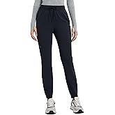 POPVIOLET High Waisted Jogger Scrub Pants for Women with 5 Pockets Drawstring Medical Work Pants Breathable