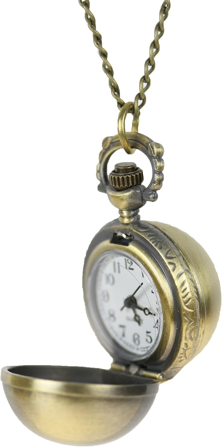 Copper Sphere Locket Watch Necklace 