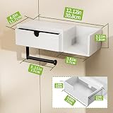 HapiRm Toilet Roll Holder With Drawer Shelf Self Adhesive Wall Mounted view 2