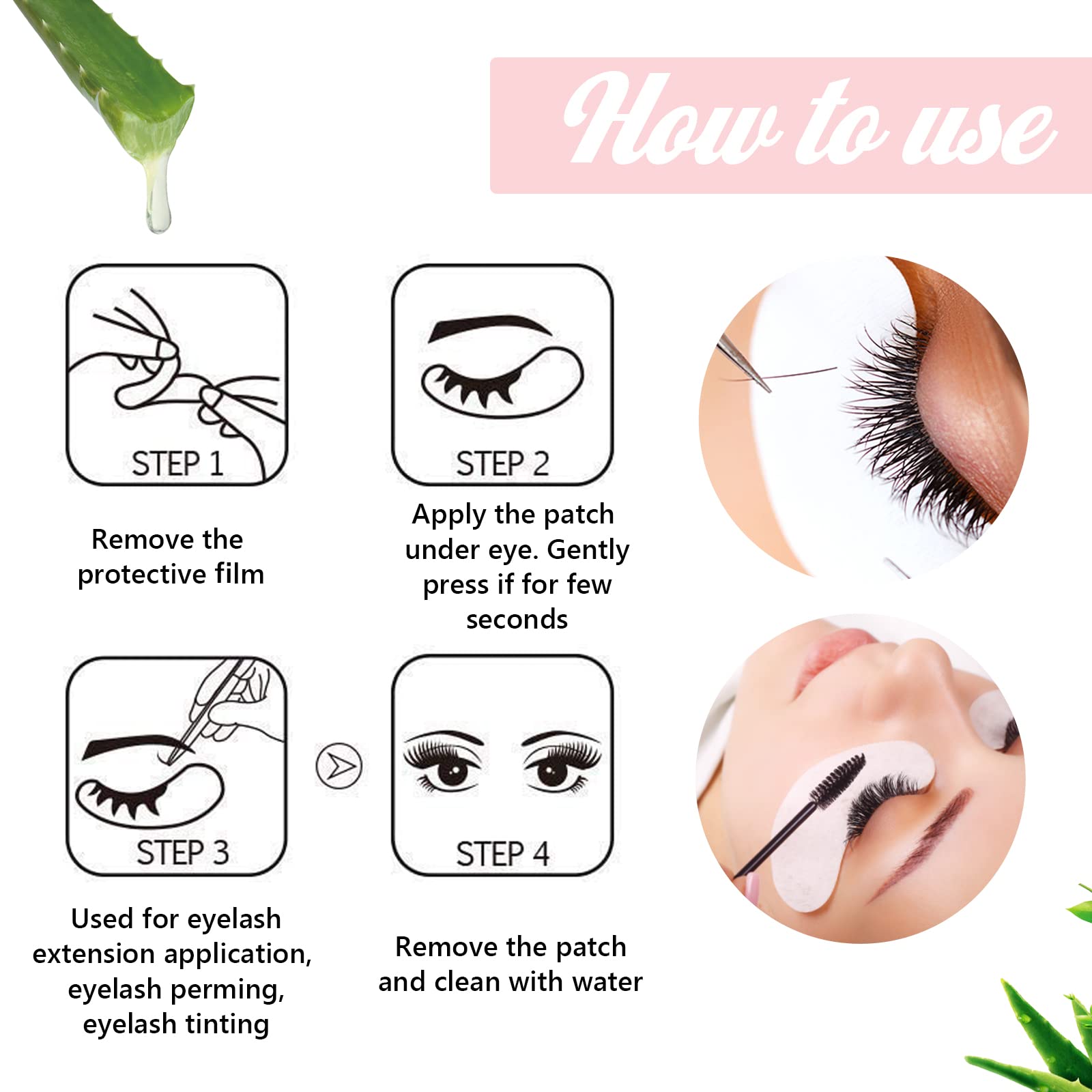 GreenLife 50 Pairs Eye Pads, 100% Naturel Eyelash Extension Under Eye Gel Pads patches kit Collagen with Aloe Vera Hydrogel Eye Patches set for Eyelash Extension Supplies Tools (50 150 300 Pairs)