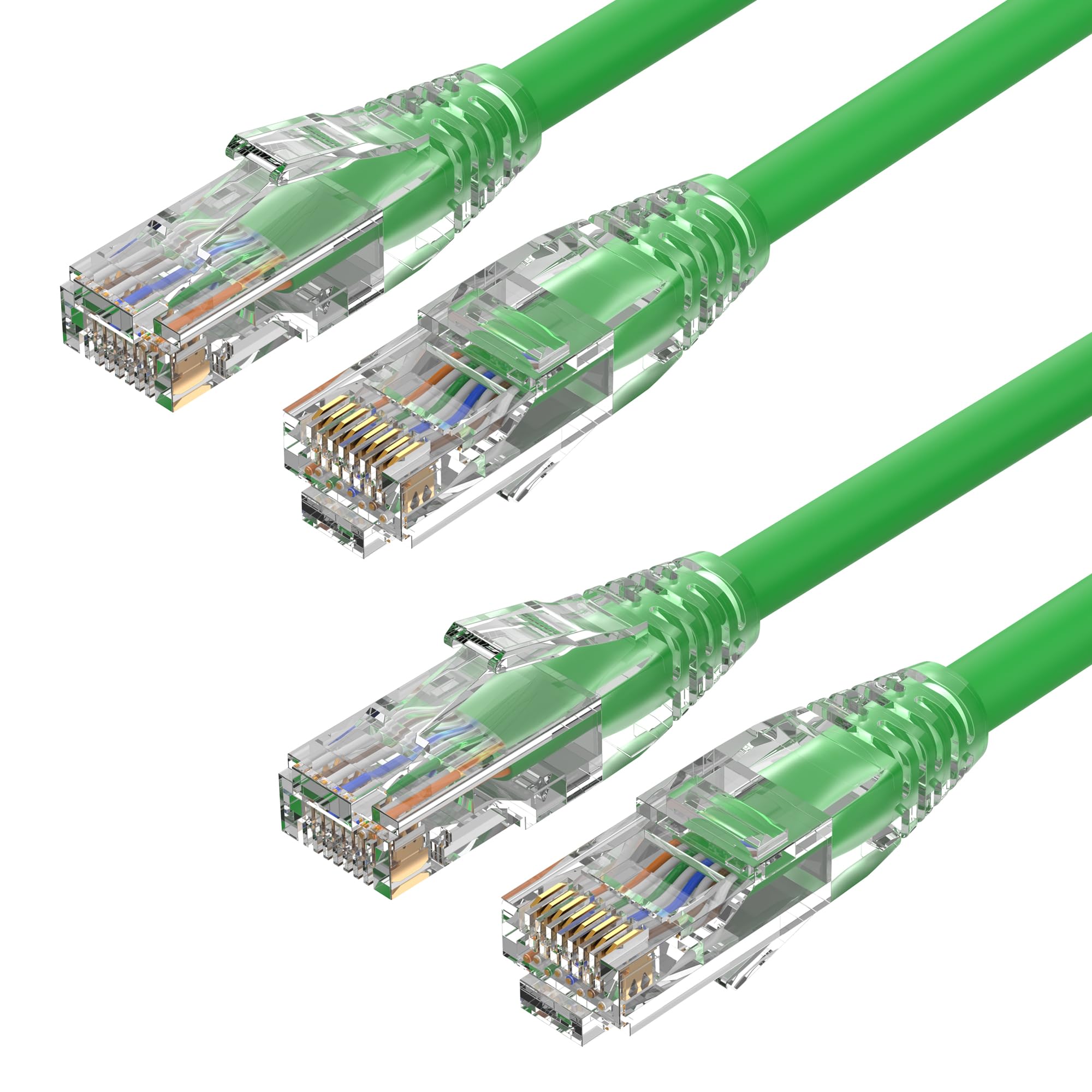 Photo 1 of 0.5 Foot Cat6 Patch Cables 2 Pack, Solid Pure Copper Patch Cord, Cat 6 Ethernet Cable, UTP Network, High Speed RJ45 Internet Cable, Compatible for PC, PS4/5, Xbox, Routers, Switches, Servers - Green