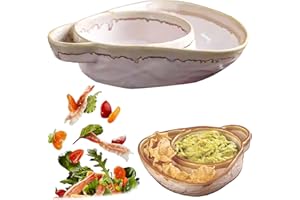 1Pcs Soup and Sandwich Plate Combo Ceramic Soup and Sandwich Plate with Handle Retro Stoneware Bowls & Side Bowls Easy to Cle