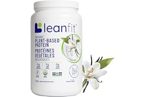 LEANFIT ORGANIC PLANT-BASED PROTEIN, Natural Vanilla - Vegan, Soy Free, Gluten Free, Dairy Free, Sugar Free - 21g Protein, 21