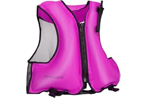 WILLCEAL Snorkel Vest for Adults, Inflatable Snorkeling Vest, Swim Jackets, Inflatable Safety Float Jackets for Women/Men, 40-100kg, Swimming Vests for Kayaking, Paddle Boarding, Fishing, Surfing