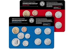 2025 P, D U.S. Mint Uncirculated 20 Coin Mint Set with CoA Uncirculated