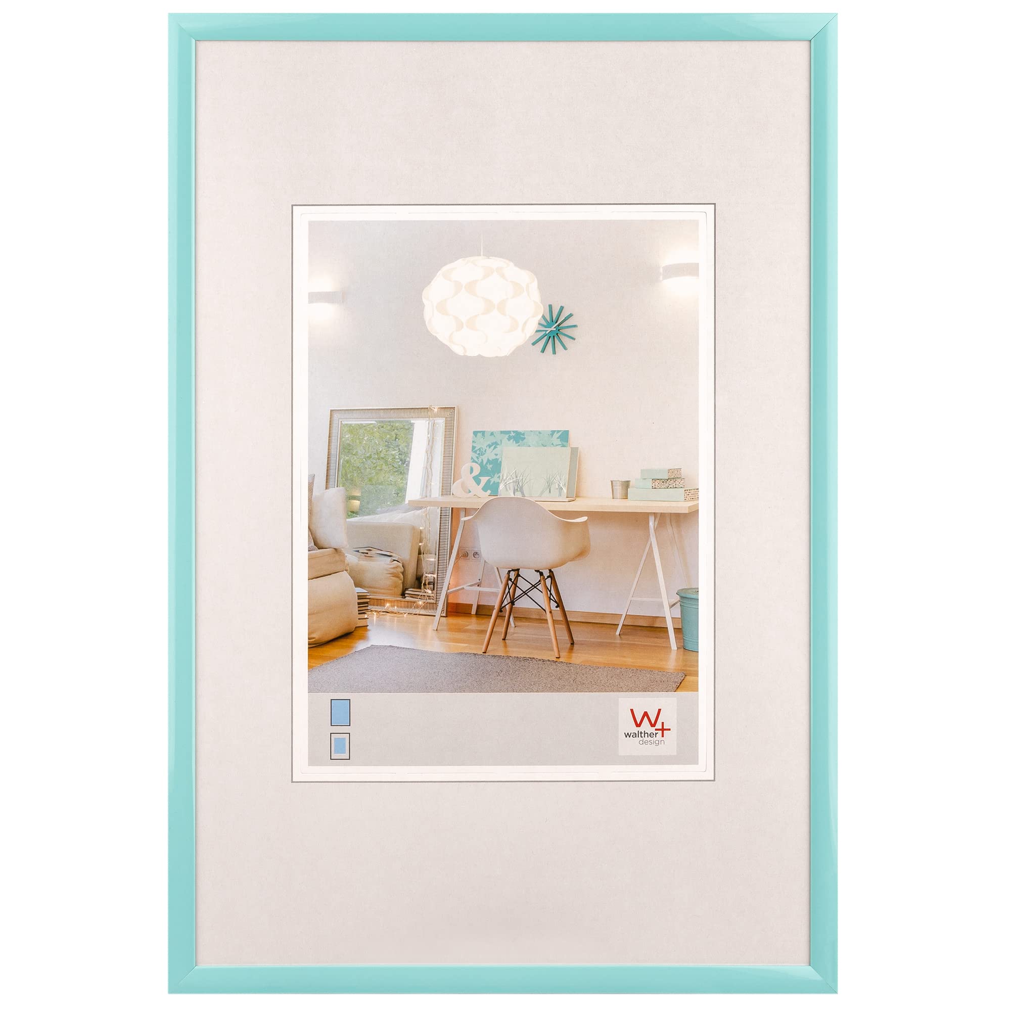 walther design Bilderrahmen türkis 50 x 70 cm New Lifestyle Kunststoffrahmen KV070U