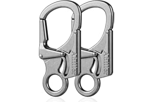 Ahiller Carabiner Keychain Clips, 3" Zinc Alloy Double Lock D Ring Key Chain Caribeaner for Home Rv Camping Fishing