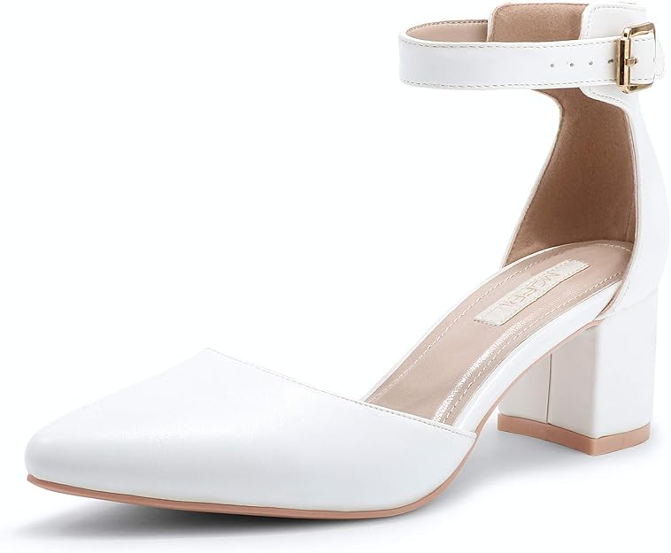 amazon white block heels