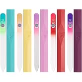 Bona Fide Beauty Czech Glass Nail File Set, 5-Pk with Hard Cases (Sunset) | Genuine Czech etched grit that doesn't wear down, improve natural nails, includes sleek protective hardcases.