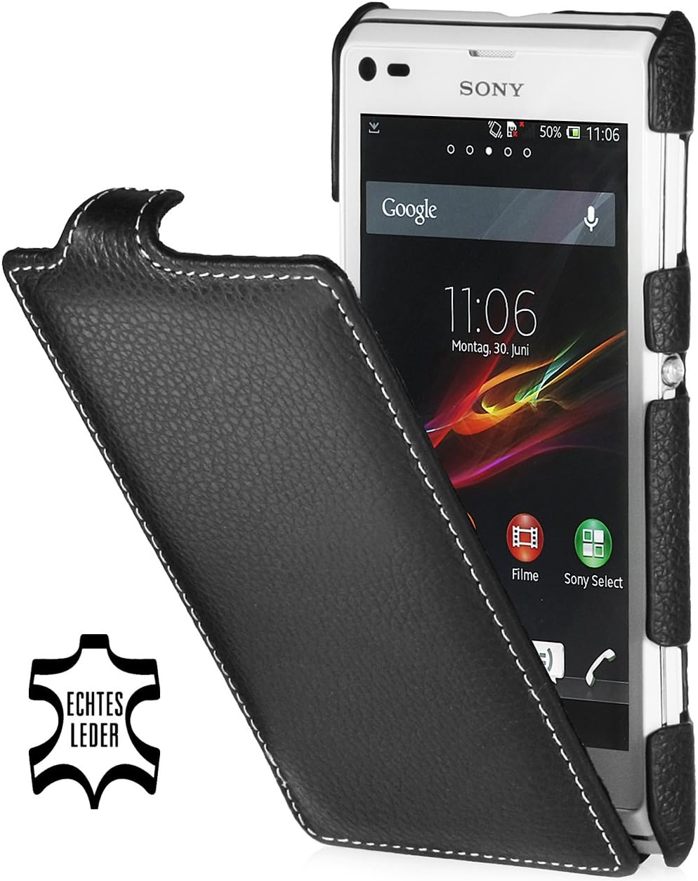 StilGut Exclusive UltraSlim Leather Case for Sony Xperia L Black