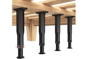IRONDIY Adjustable Height Bed Support Legs,8.3-14 Inch,Plastic Bed Frame Center Support Leg,Adjustable Furniture Legs for Bed Frame/Bed Center Slat/Furniture,Furniture Feet Replacement (4 pcs)