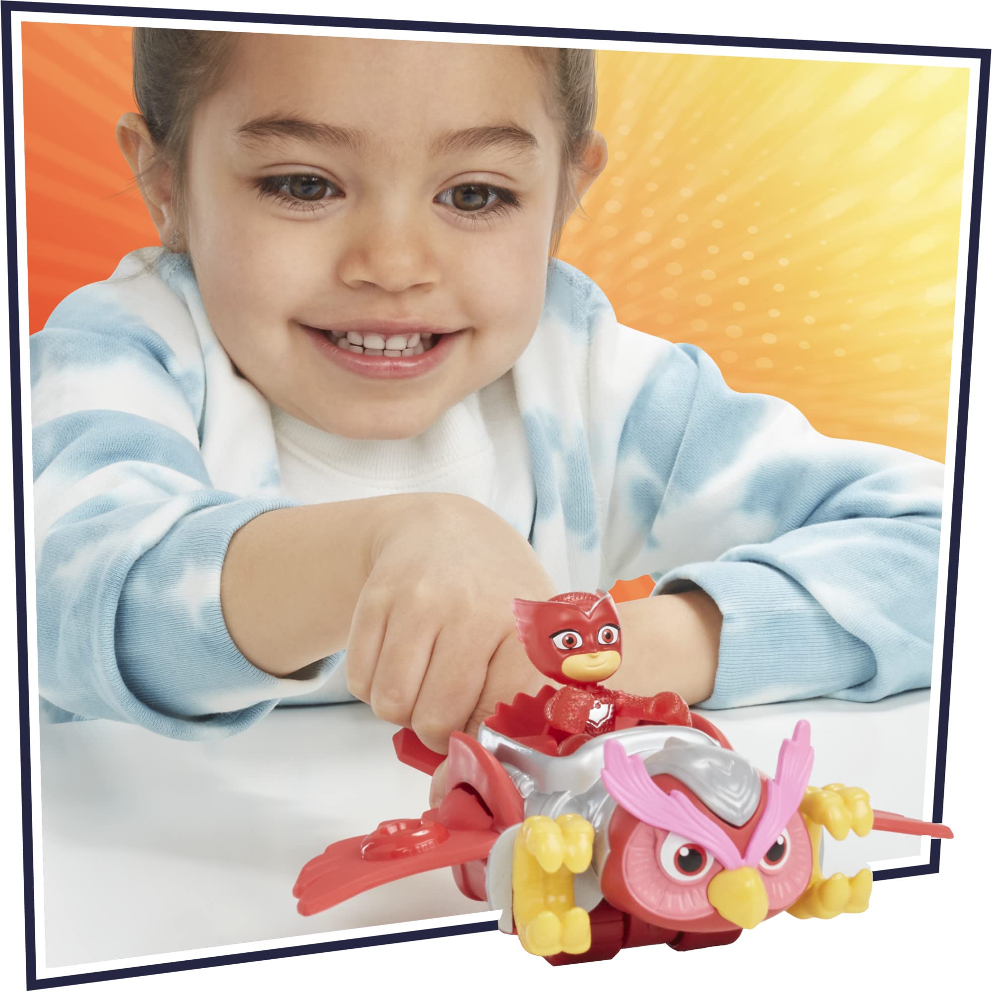 PJ Masks Owl Glider Mit Owlette-Figur – Spielzeugauto Für Kinder Ab 3 Jahren, Tierisches Design, Bewegliche Figur