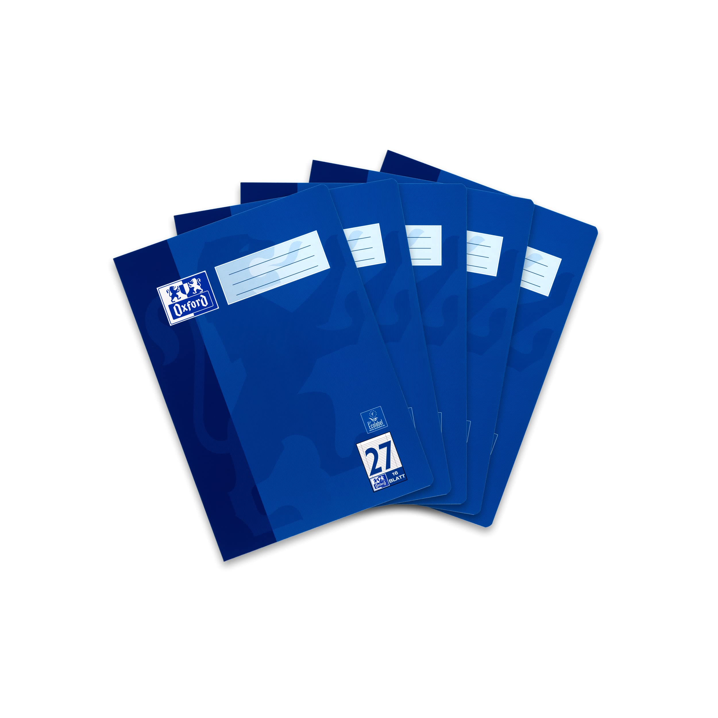 Oxford -A4 notebook, lined, with double margin, 16 sheets, blue, 5 pieces — image 1