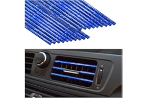 FEKEY&JF 20PCS Car Air Conditioner Decoration Strip, Bendable DIY Car Vent Outlet Trim, Universal Waterproof Air Vent Outlet Protection Strips, Auto Interior Accessories for Most Cars (Ice Blue)