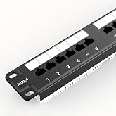 Jadaol 24 Port Patch Panel 10Gbps Rackmount Punch Down Network Panel | 110 IDC, 50&mu; Gold Plated RJ45 Contacts, PoE/PoE+/PoE++ Compatible, Cat6 1U RJ45 Ethernet Panel for 19-inch Racks/Cabinets