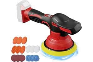 Cordless Buffer Polisher Kit For Milwaukee 18V LI-ION Battery,6 Inch Portable Orbital Buffer Polisher with 8 Variable Speed w
