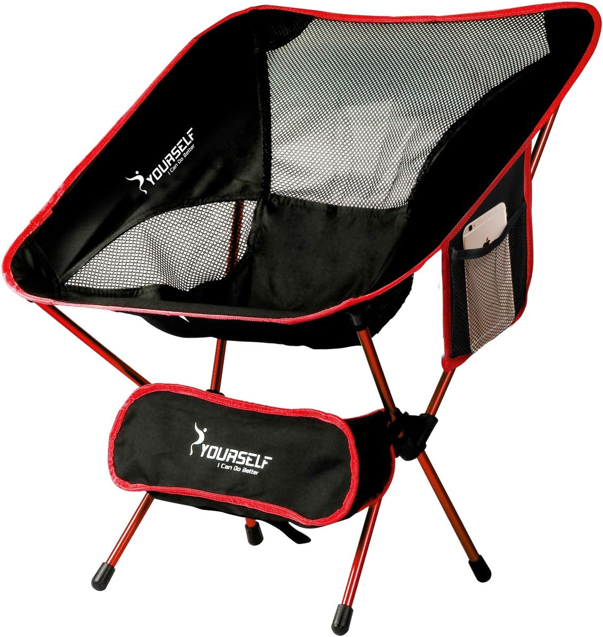 Syourself Portable Folding Camping Chair-Lightweight,Compact,Comfortable,Breathable Beach Travel Mesh Chairs,Heavy Duty-Perfect for Backpacking Hiking Picnic Outdoors Sporting Events with Carry Bag