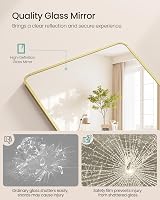 SONGMICS Full Length Mirror 165x60 cm Rectangle with Stand Pale Gold view 3