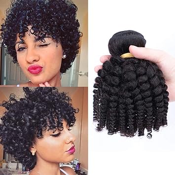 Amazon Com Brazilian Funmi Curly Hair 3 Bundles Short Human Hair